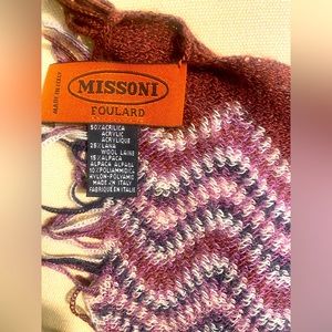 Never worn Missoni Foulard Scarf in Wine Multi Color